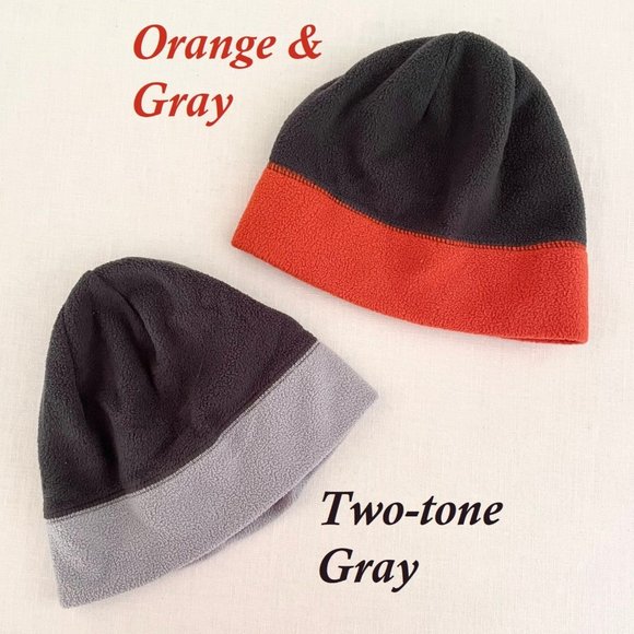 Soft Lightweight Fleece Orange/Grray or 2-Tone Gray Cap, size S/M (4-7) - Picture 2 of 7